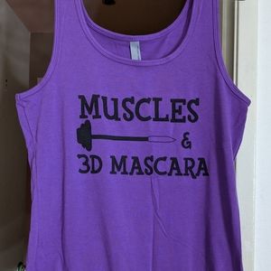 MUSCLES and 3D MASCARA Purple Tank Top